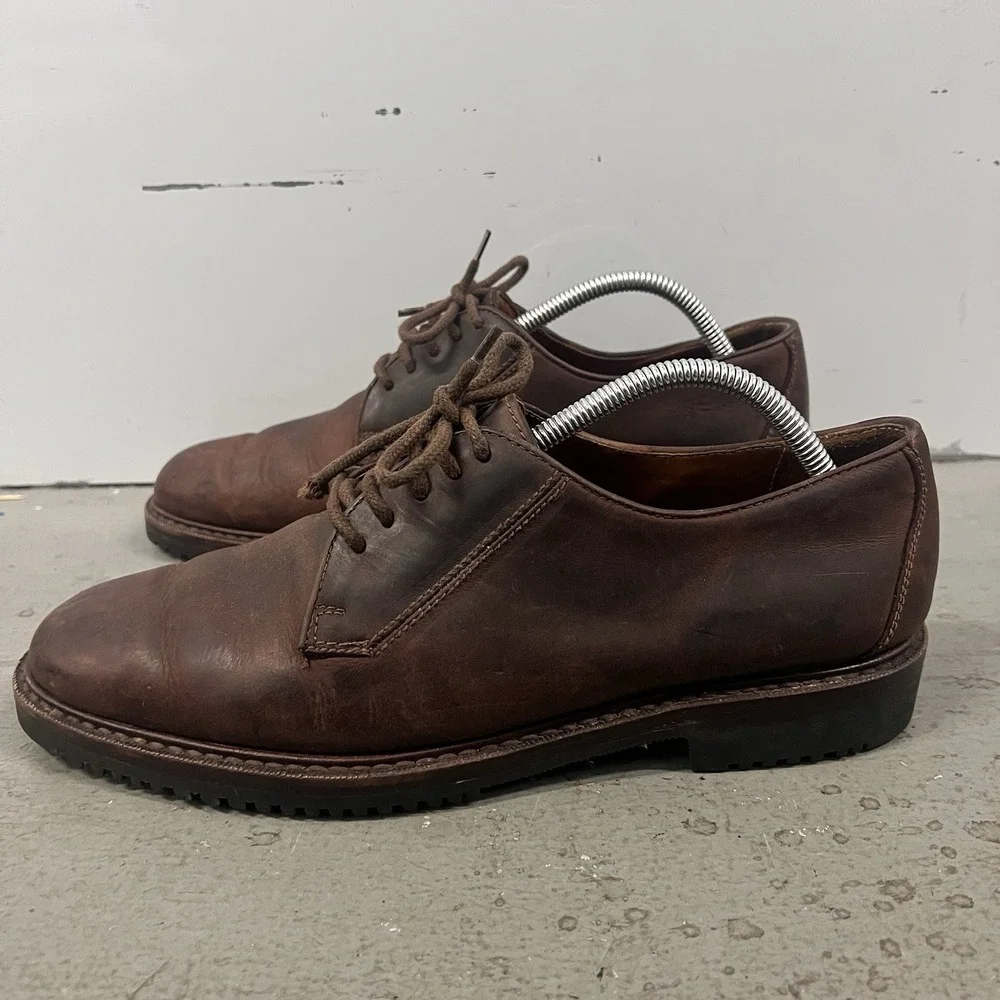 Cole‎ Haan Country Men's 9.5 M Dark Brown Distressed Leather Oxford Derby Shoes